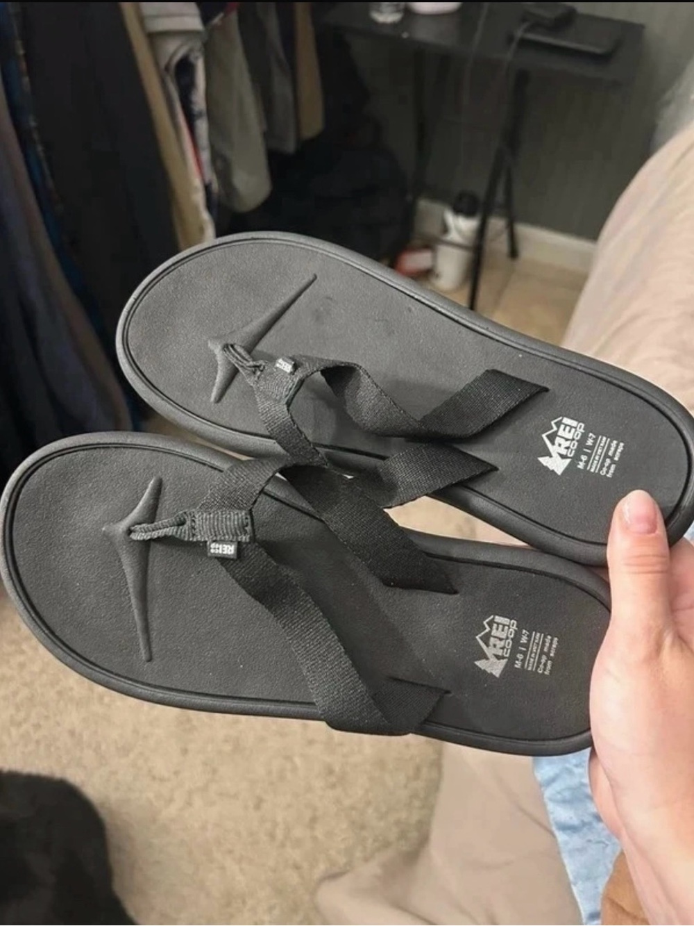 Black Flip Flop Sandals